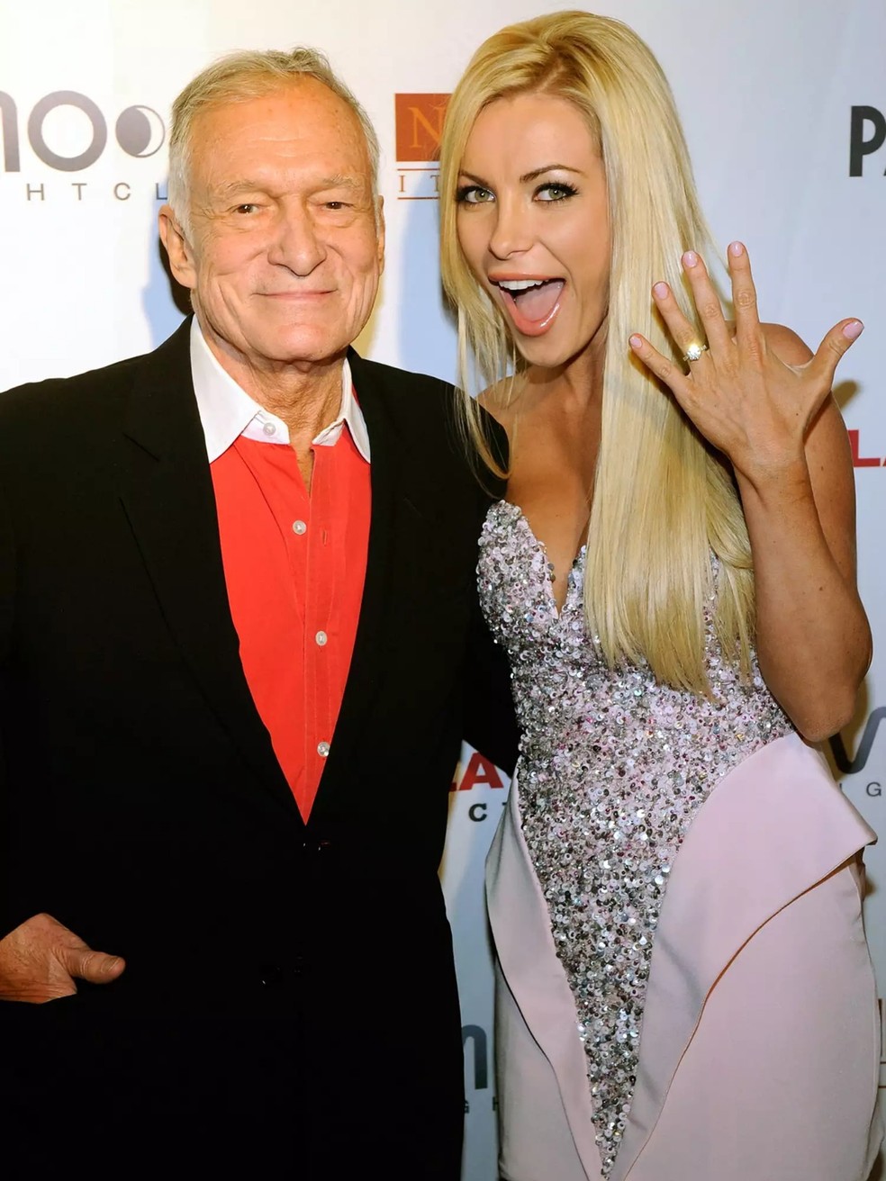 Hugh Hefner e Crystal Harris — Foto: GettyImages