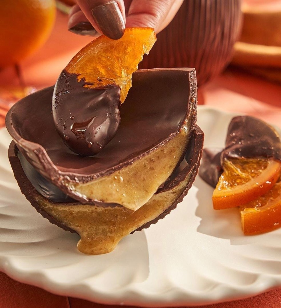 Hagi Torrones e Chocolates – Ovo Laranja Confitada | 450g — R$ 297 — Foto: Divulgação