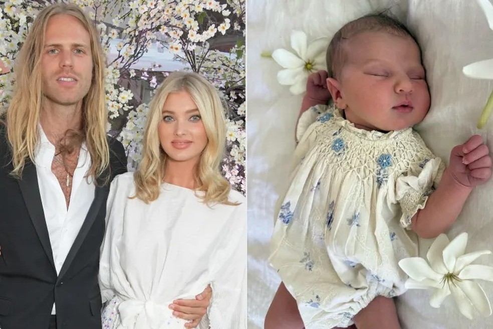 Elsa Hosk e Tom Daly; o recém-nascido de Elsa Hosk e Tom Daly — Foto: GettyImages/Instagram