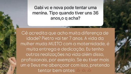 Grávida do segundo filho, Gabi Luthai fala sobre tentar ter uma menina: "Tenho outras realizações"