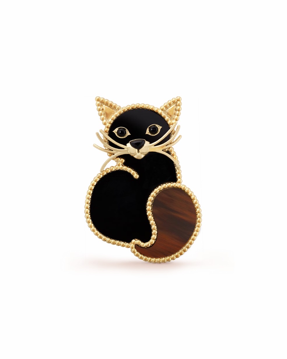 Broche de gato da coleção "Lucky Animals", Van Cleef & Arpels — Foto: Reprodução