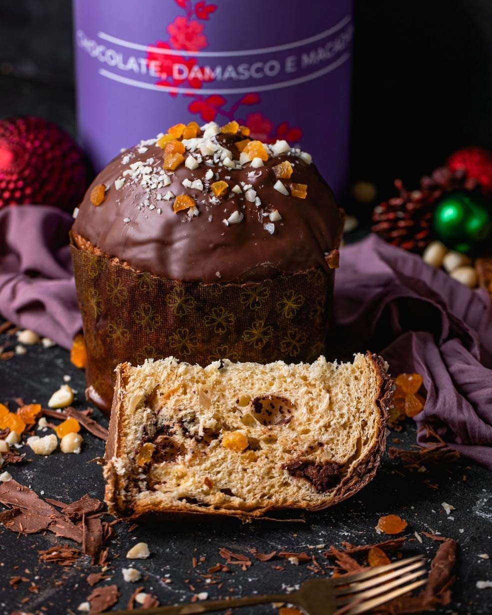 Panetone Chocolate, Damasco e Macadâmia  — Foto: Reprodução / Instagram