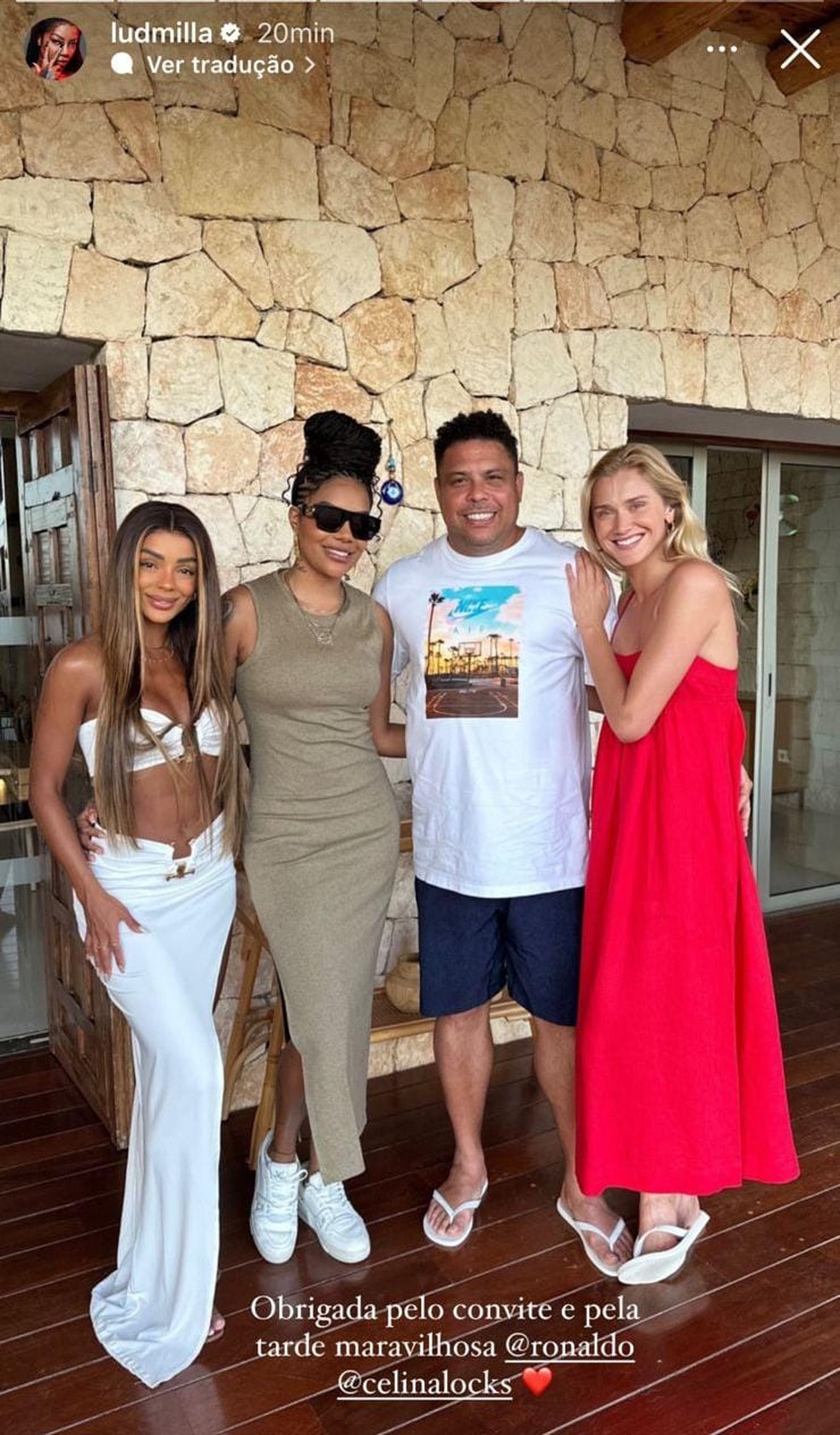 Brunna Gonçalves, Ludmilla, Ronaldo e Celina Locks — Foto: Reprodução/Instagram