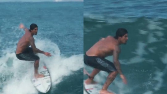 Gabriel Medina dá show de surfe no mar