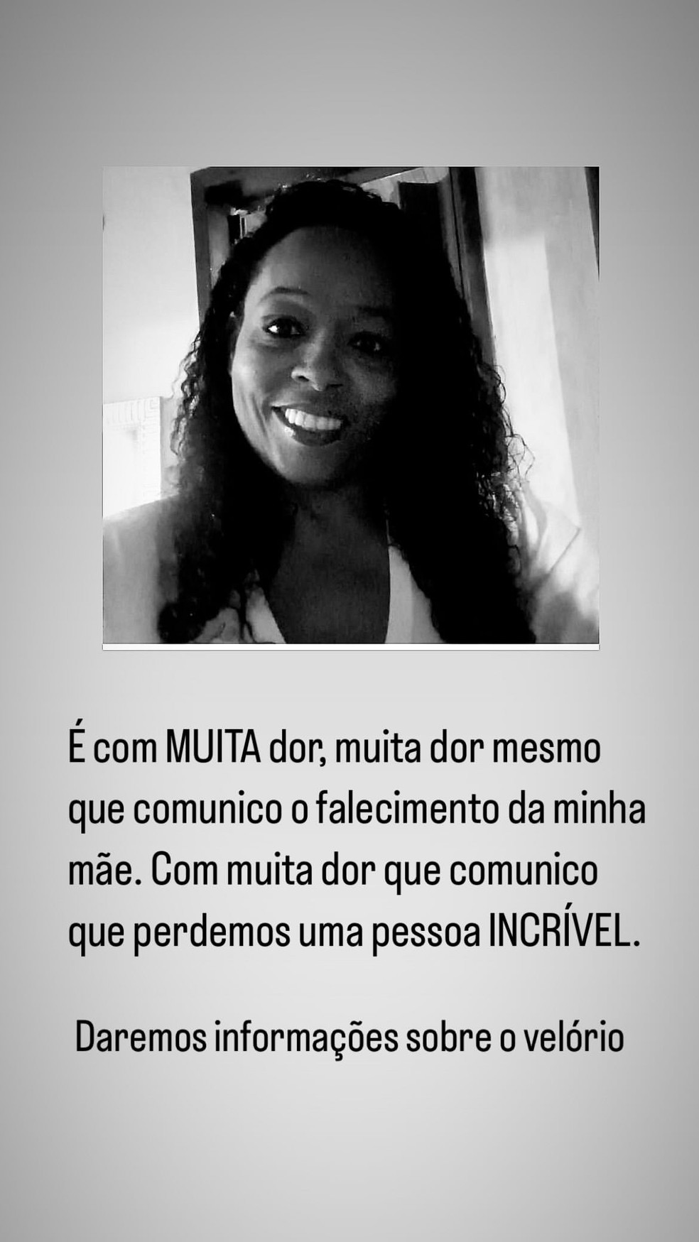 Publicação de Juliana, sobrinha de Adriana Bombom — Foto: Reprodução/Instagram