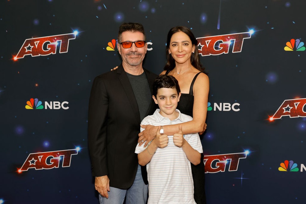 Simon Cowell, Eric e Lauren Silverman — Foto: GettyImages
