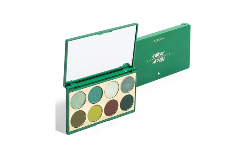Paleta de sombras Niina Secrets Green, por Eudora  - Preço sugerido: R$ 145,90 — Foto: Reprodução