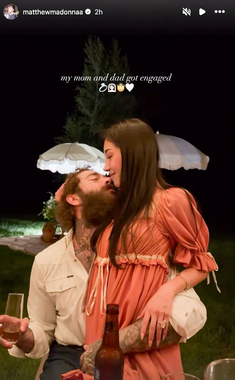 Post Malone e Christy Lee — Foto: Reprodução/Instagram