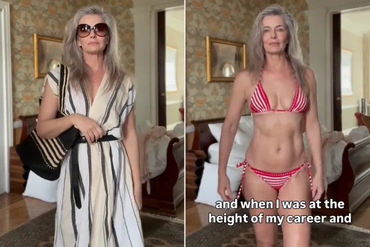 Paulina Porizkova celebra a autoestima em novo ensaio de biquíni às vésperas dos 61 anos