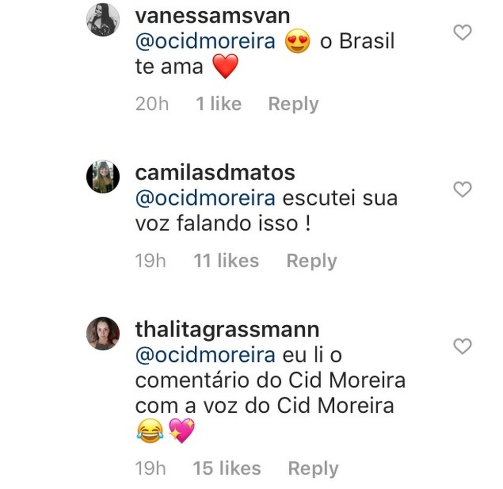 Cid Moreira comenta em post de Rafa Vitti e fãs do ator vibram (Foto: Reprodução/Instagram) — Foto: Vogue