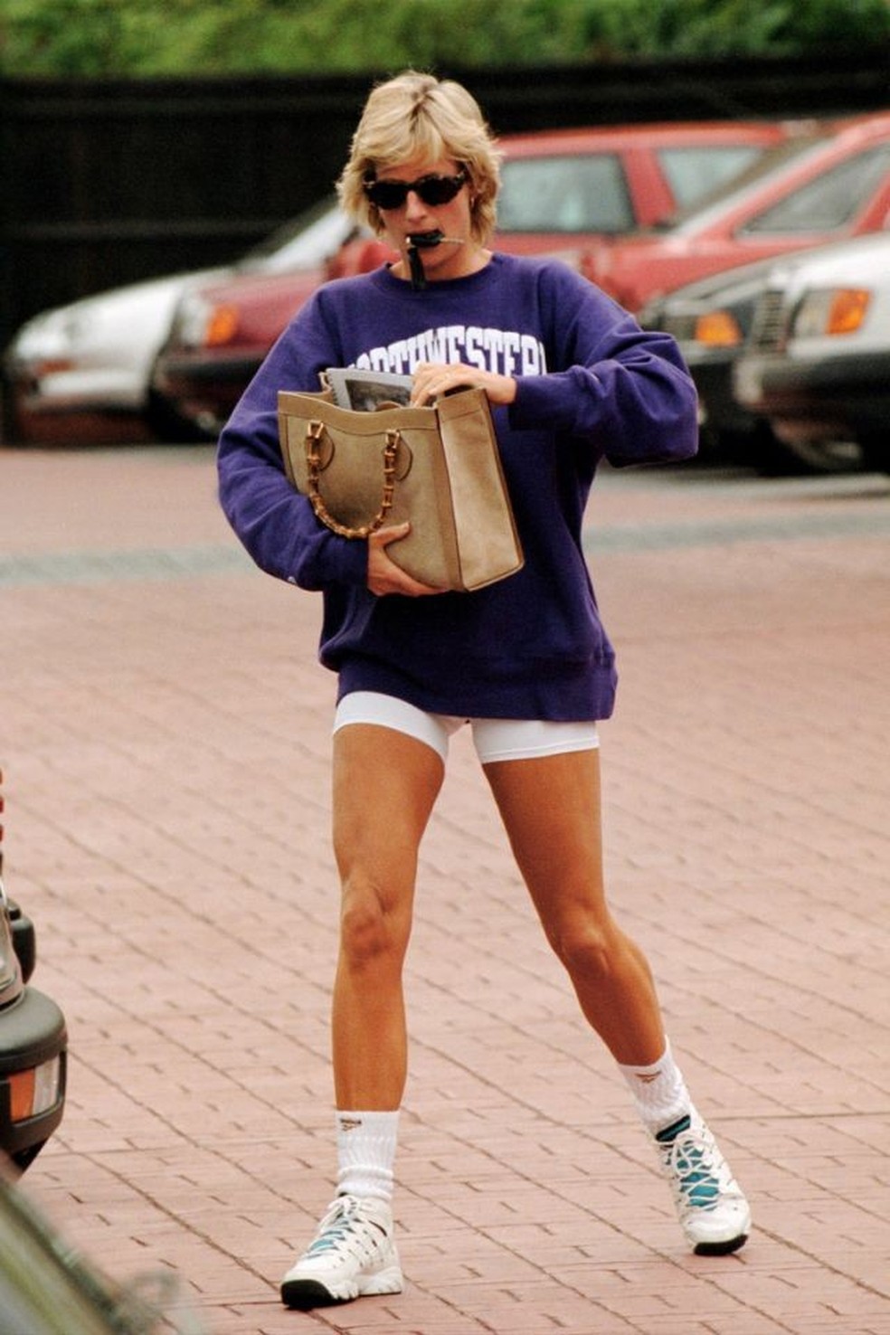 Lady Diana deixa academia em 1995 (Foto: Getty Images) — Foto: Vogue