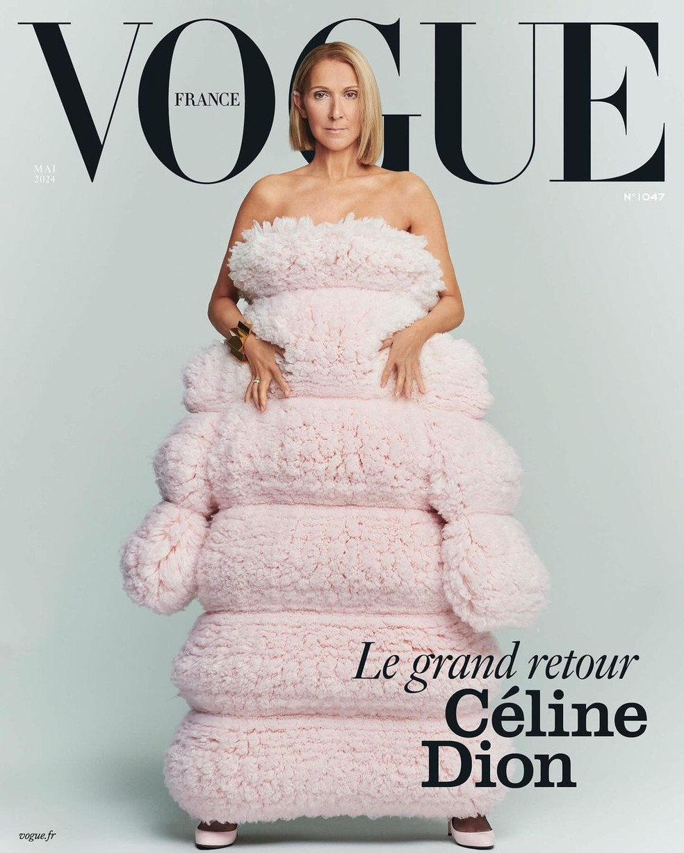 Céline Dion é capa da edição de maio da Vogue França — Foto: Reprodução/Instagram
