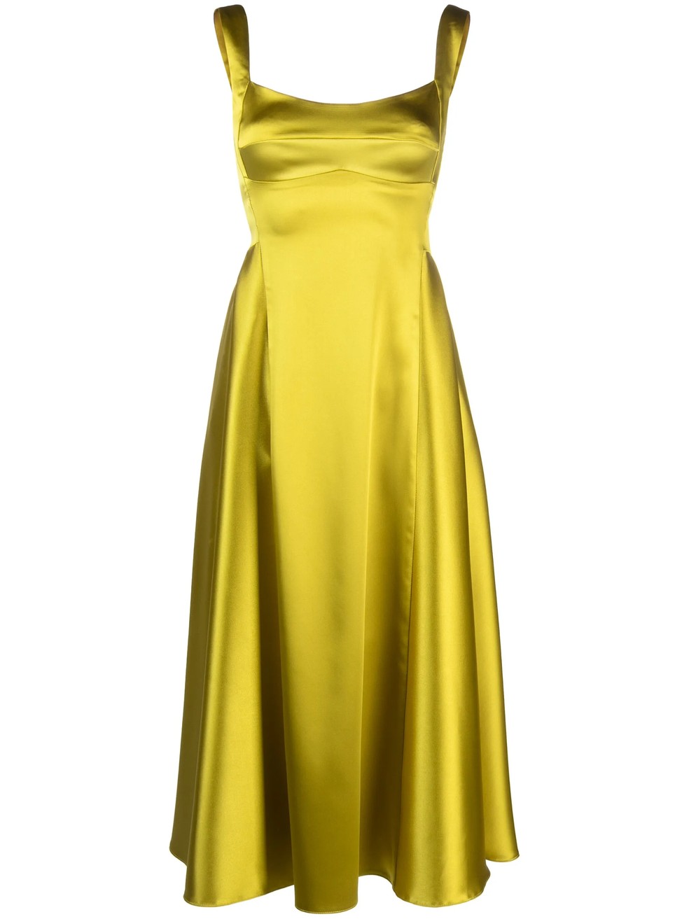 Vestido longo de cetim decote quadrado, Atu Body Couture — Foto: Reprodução