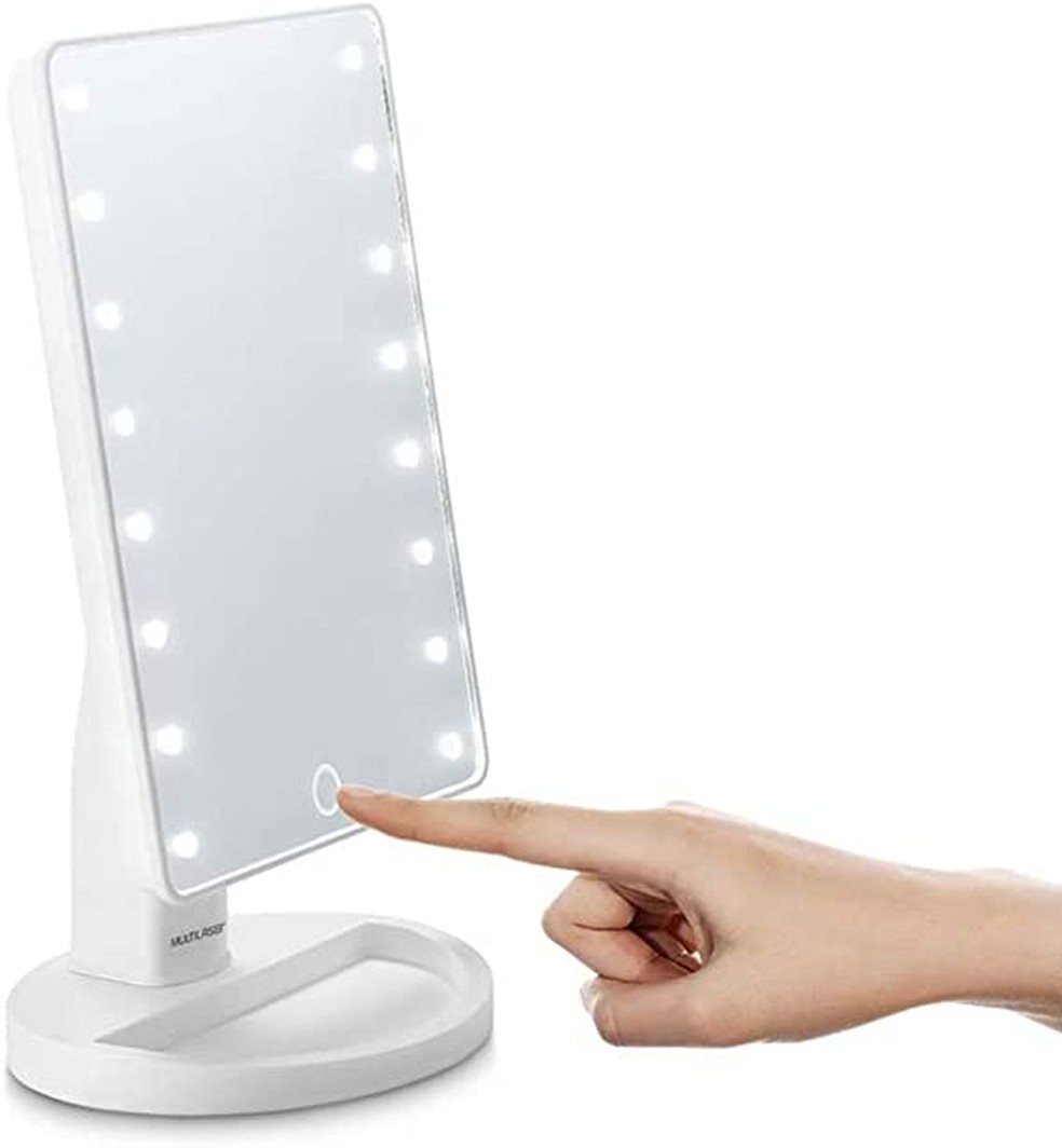 Espelho de Mesa com Led, 180º, Brilho Ajustável — Foto: Reprodução/ Amazon