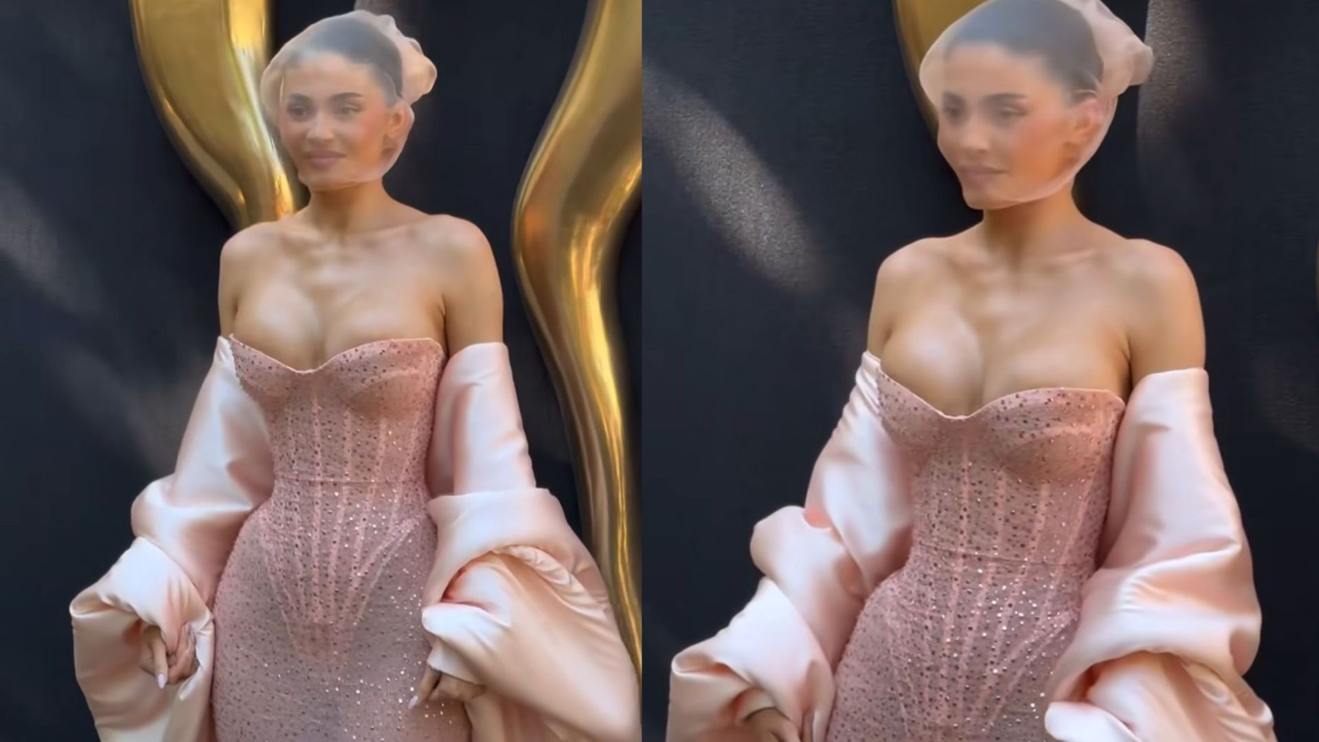 Vestido extra justo de Kylie Jenner na couture chama a atenção nas redes sociais