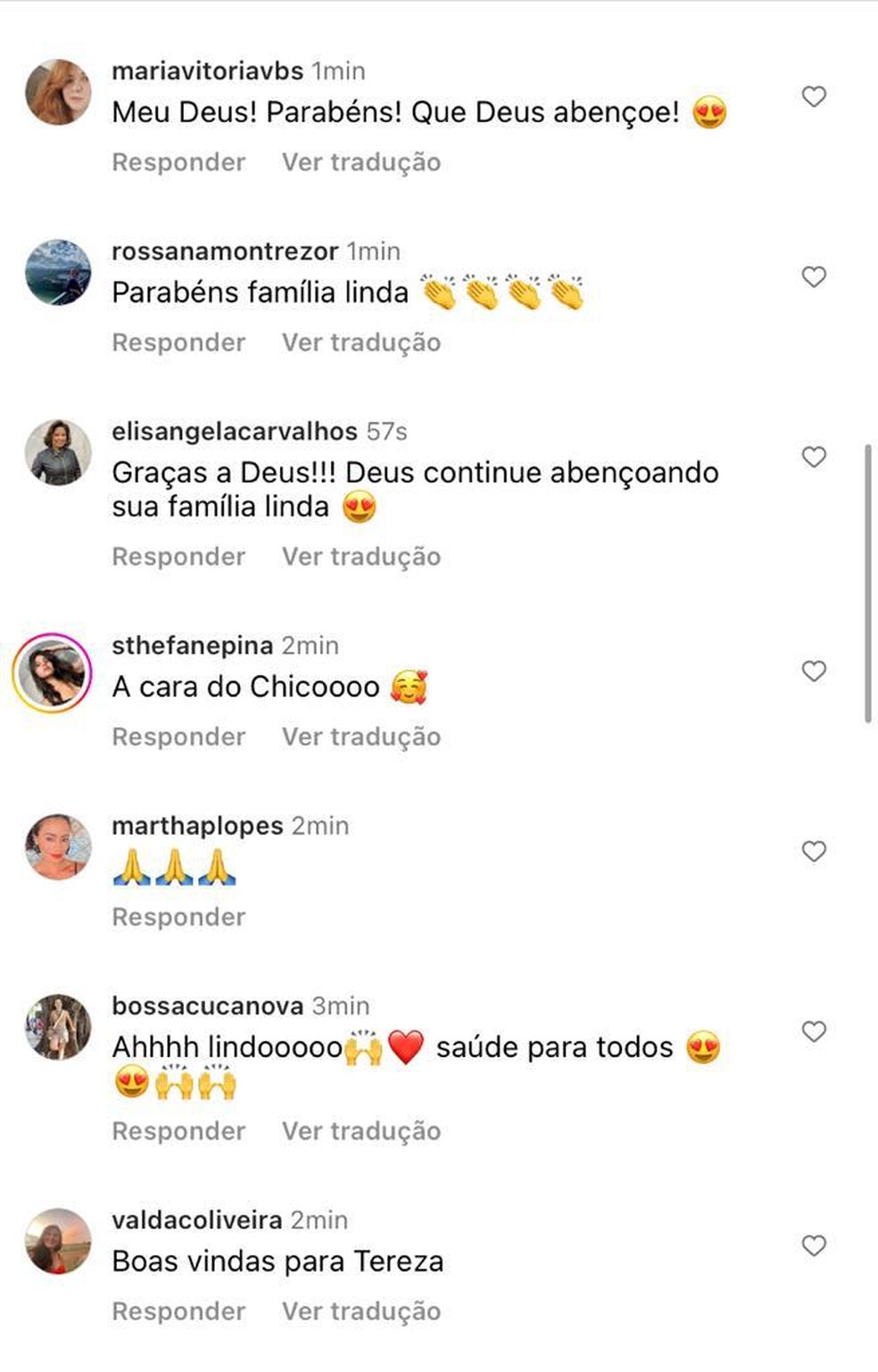 Comentários para Thaila  — Foto: Instagram