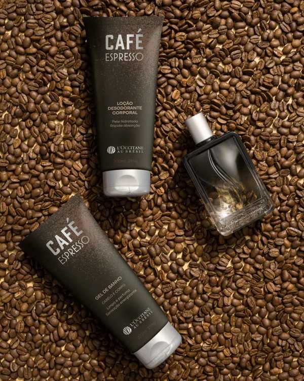 lançamentos e produtos de beleza para presentear neste Dia dos Pais.L'Occitane au Brésil Kit Café Espresso: Eau de Parfum, Gel de Banho e Loção Desodorante