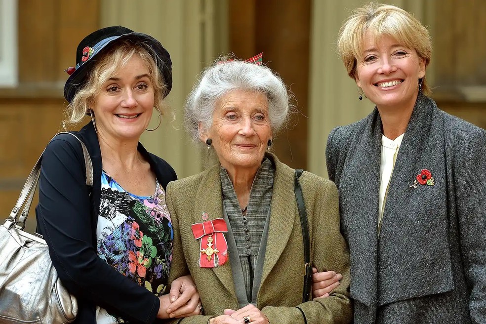 Sophie Thompson, Phyllida Law e Emma Thompson em 2014 — Foto: Getty Images