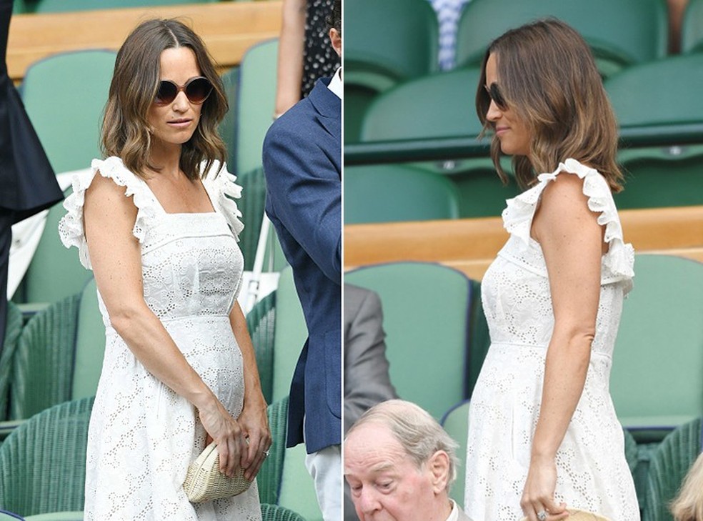 Pippa Middleton exibe baby bump em Wimbledon