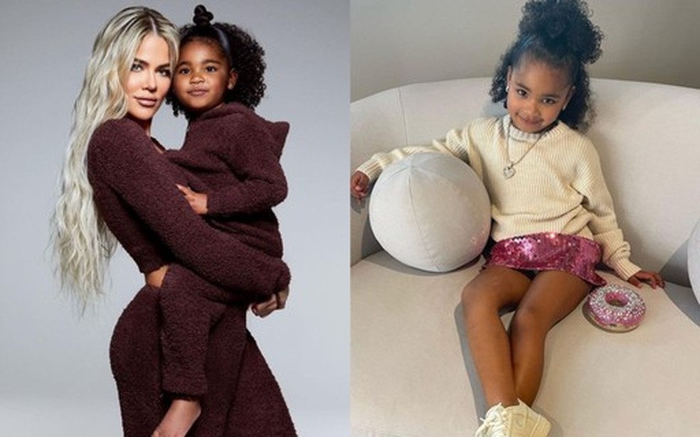 Khloé Kardashian e True — Foto: Vogue