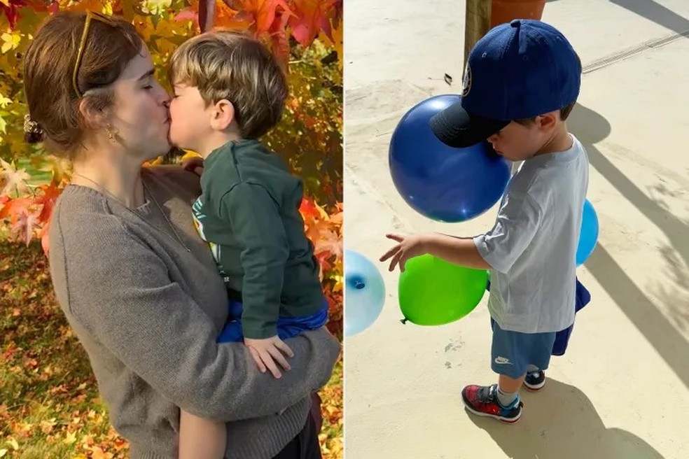 A princesa Eugenie e seu filho, Ernest — Foto: Reprodução/Instagram