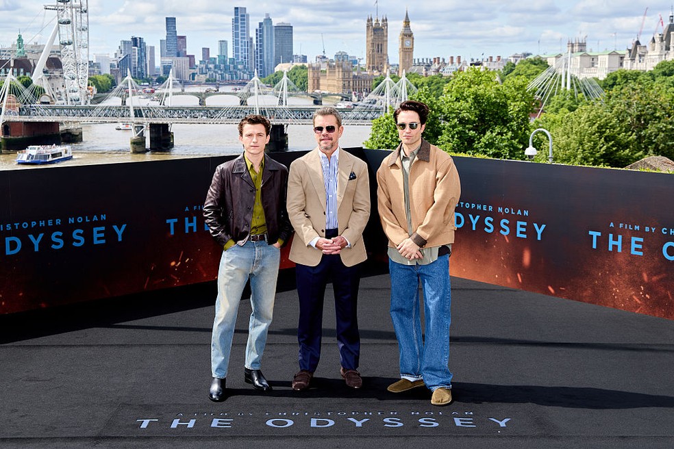 Tom Holland, Matt Damon e Robert Pattinson — Foto: GettyImages