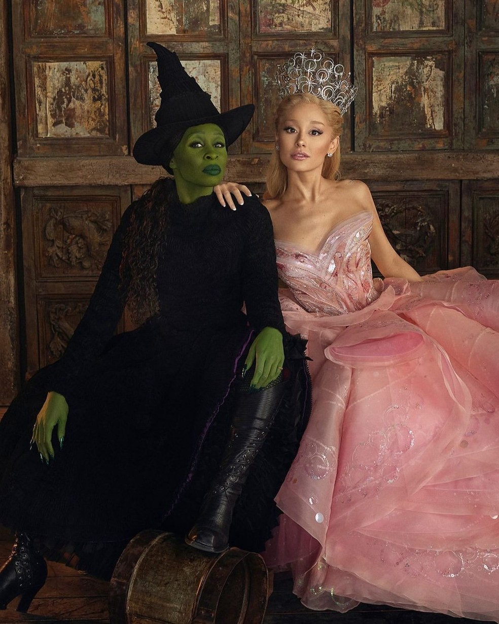 Cynthia Erivo e Ariana Grande na segunda parte de "Wicked" — Foto: Divulgação