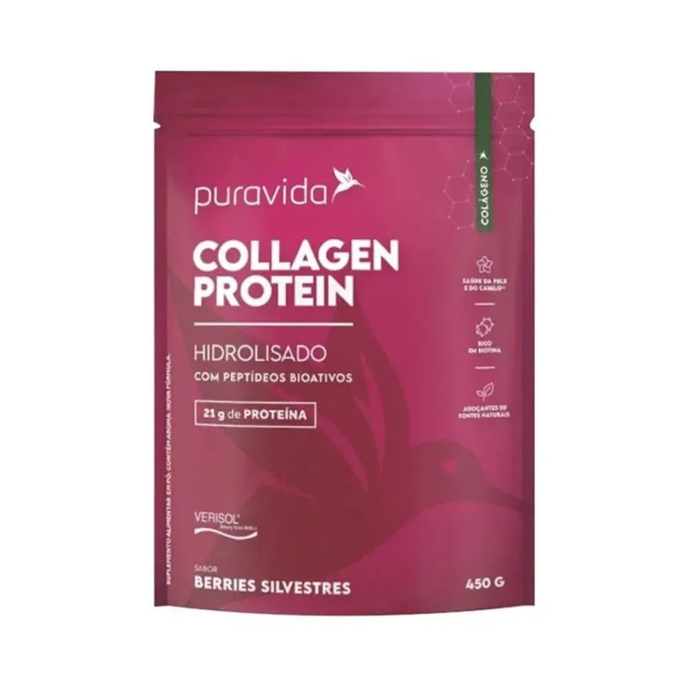 Drink Collagen Protein Sabor Berries, Puravida — Foto: Reprodução