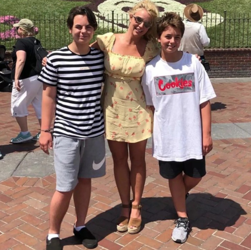Britney Spears e os filhos Sean Preston e Jayden James — Foto: Reprodução/Instagram Britney Spears