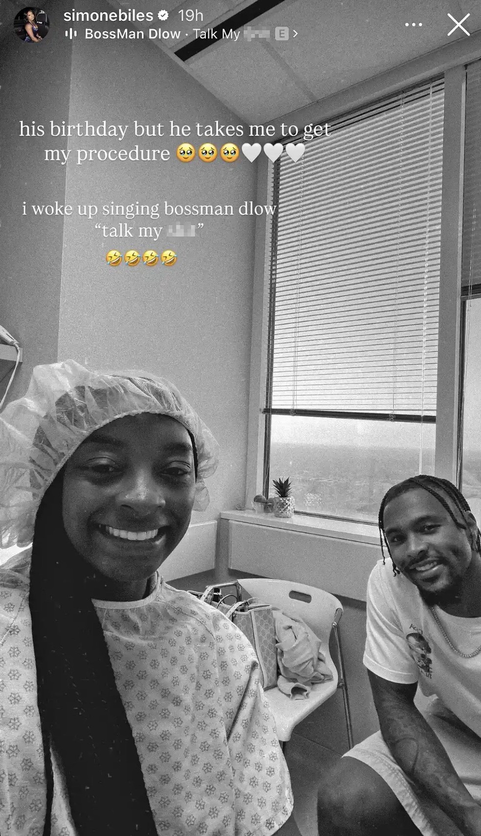 Simone Biles faz post — Foto: Reprodução/Instagram