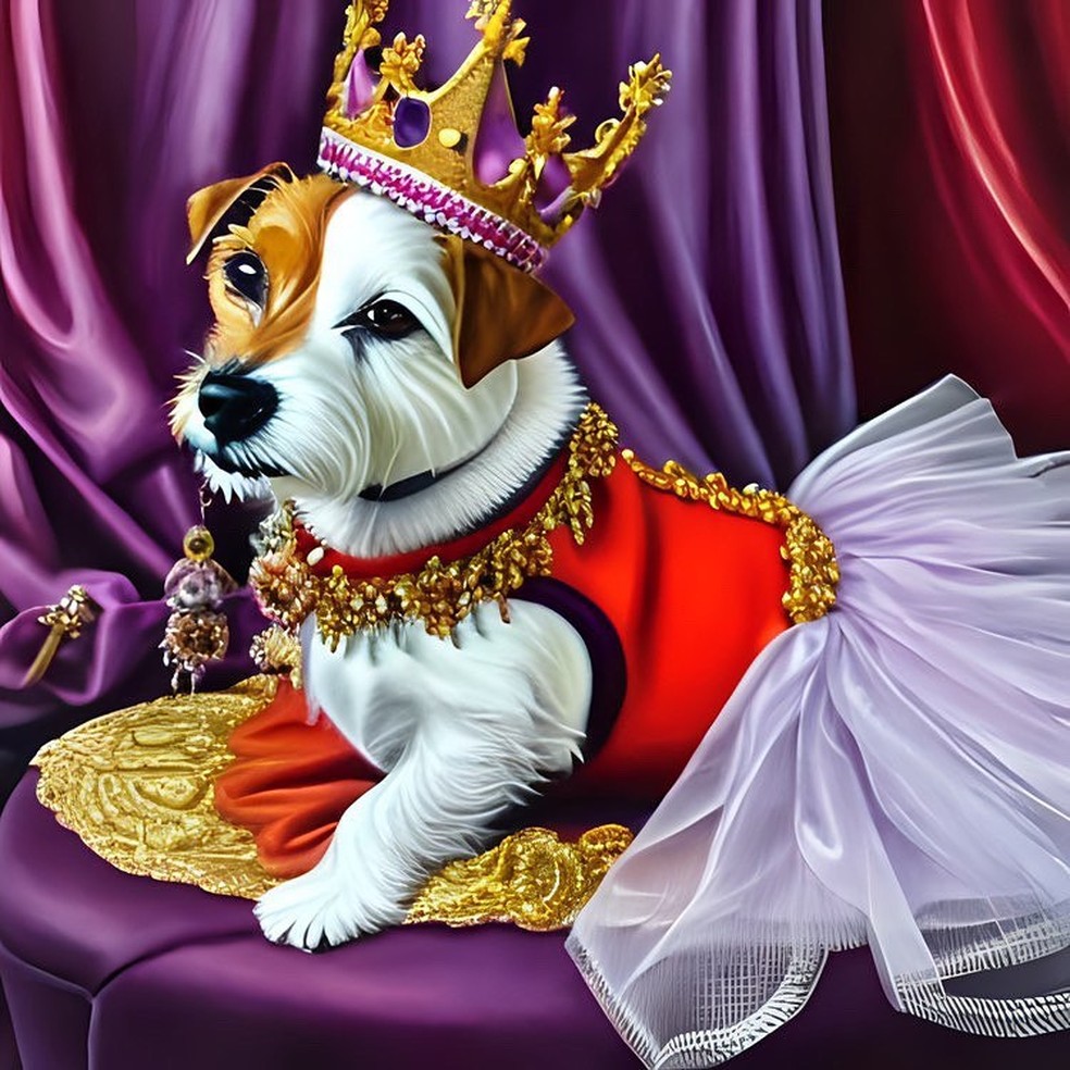 Pintura digital do cachorro @jackrussell_charlestyn_avery — Foto: Reprodução / Instagram
