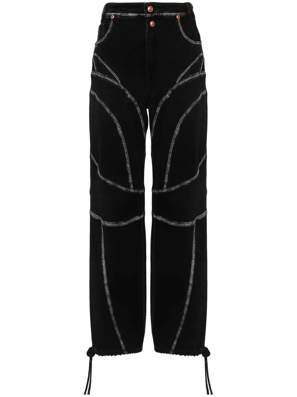 Calça jeans reta Piece Number, Versace Jeans Couture — Foto: Reprodução