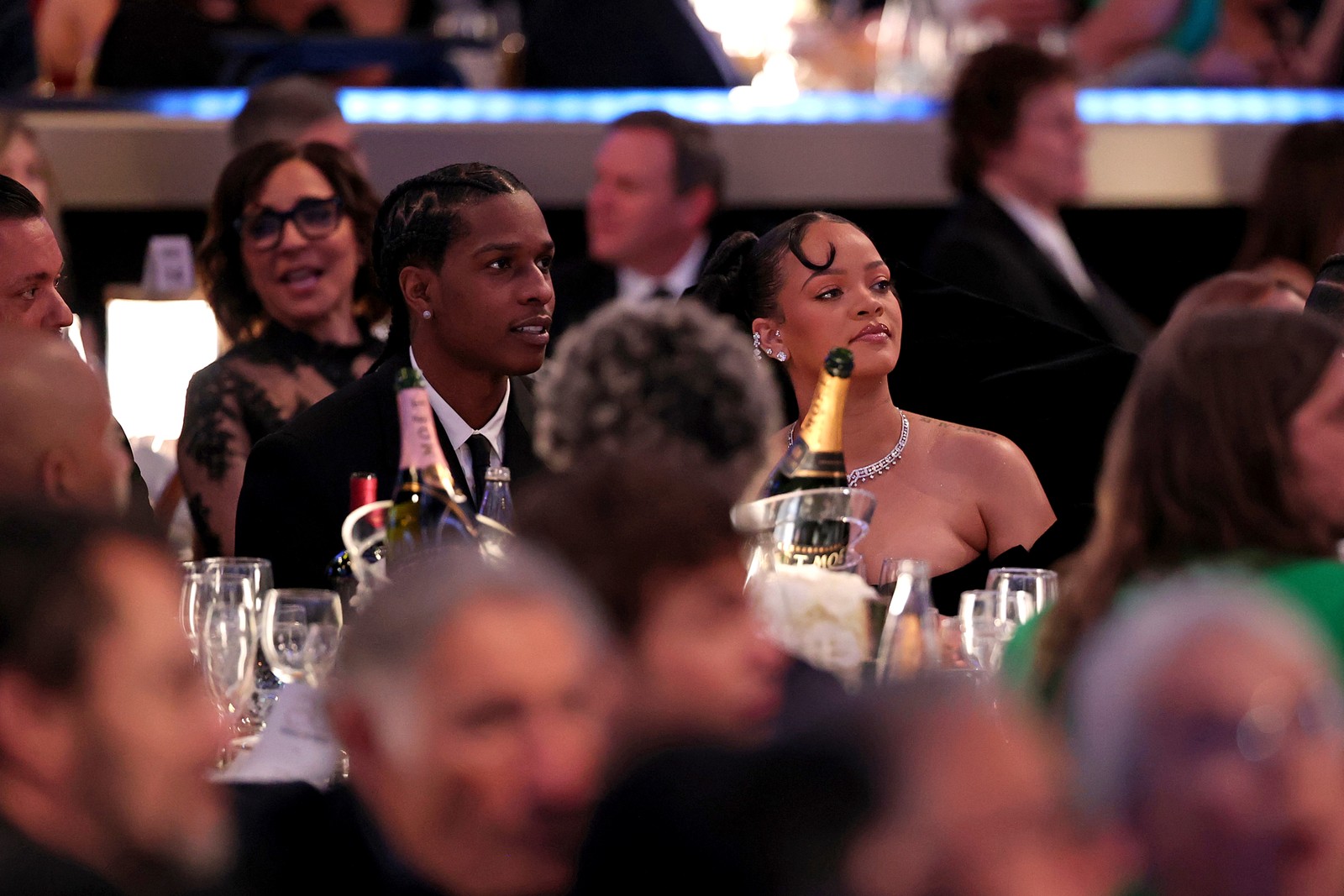 A$AP Rocky e Rihanna no Globo de Ouro 2023 — Foto: Getty Images