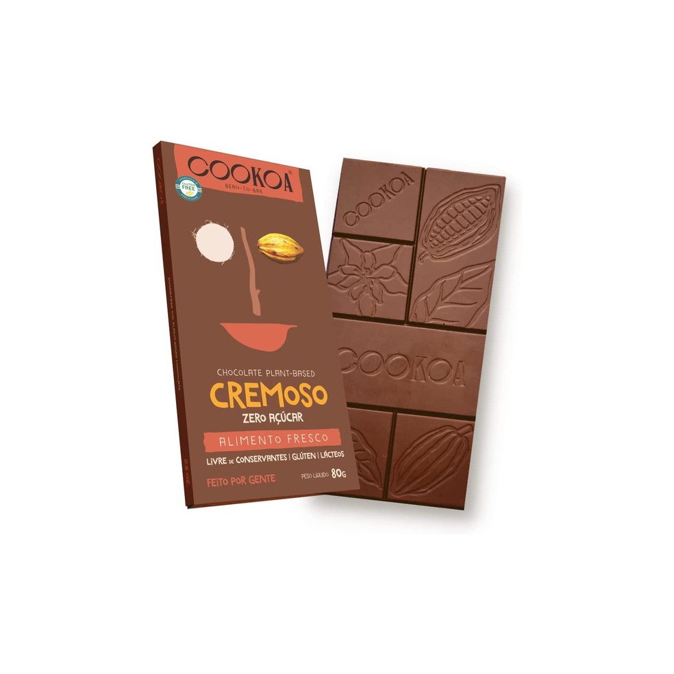 Chocolate Cremoso Zero Açúcar Vegano, Cookoa — Foto: Reprodução/ Amazon
