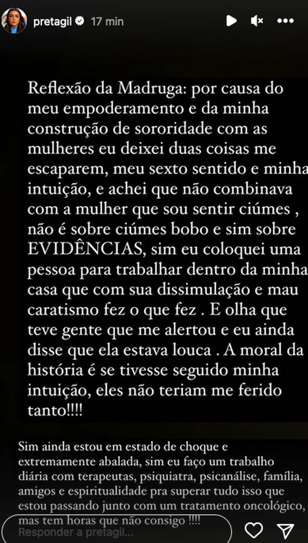 Stories Preta Gil — Foto: Reprodução/Instagram