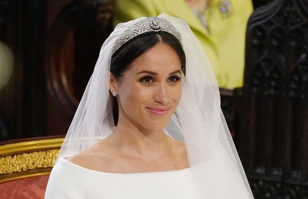 Meghan Markle e Harry brilham em casamento real  (Foto: Getty) — Foto: Vogue