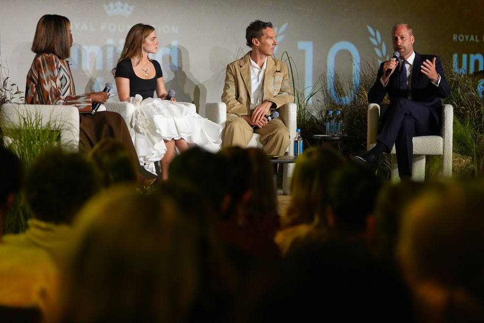 June Sarpong, Emma Watson, Benedict Cumberbatch e Príncipe William — Foto: Getty Images