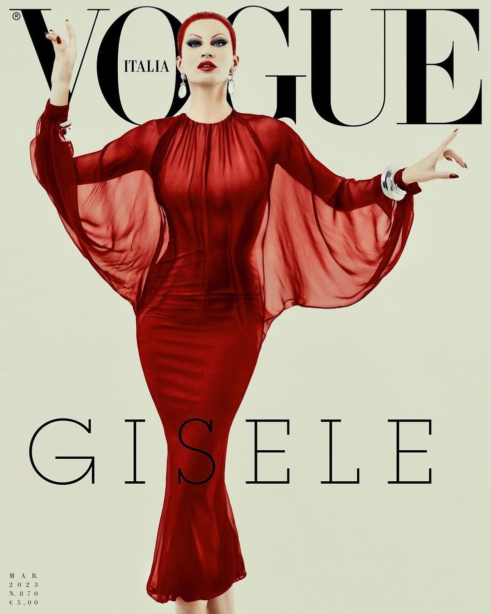 Gisele Bündchen para a Vogue Itália de março de 2023 — Foto: Rafael Pavarotti