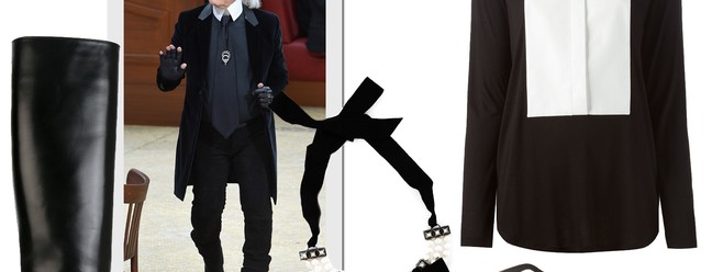 Bota, R$ 9.090 e colar, R$ 6.090, ambos Lanvin; camisa Givenchy, R$ 5.140, óculos Balenciaga, R$ 1.930, na Farfetch  