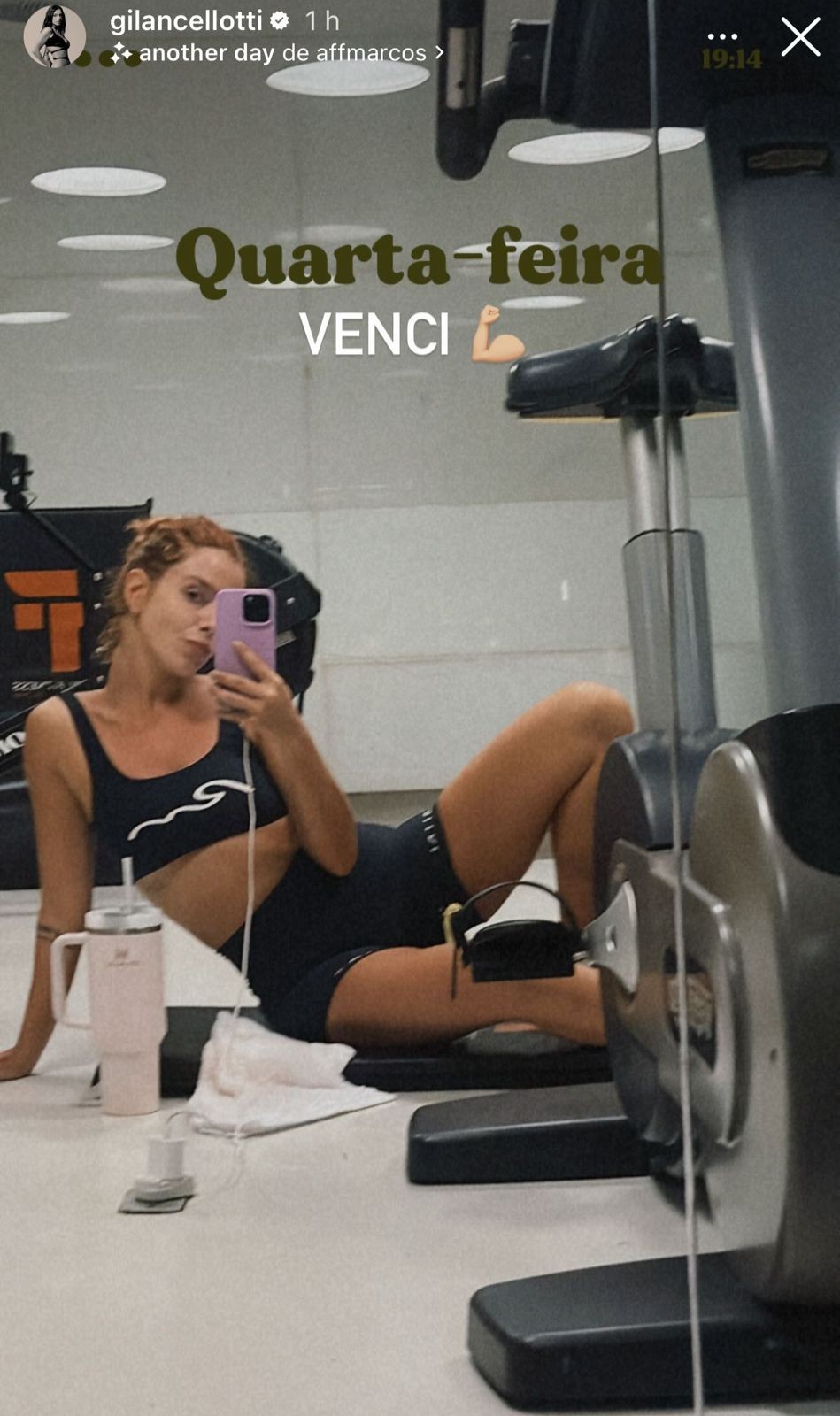Giovanna Lancellotti celebra fim de treino intenso