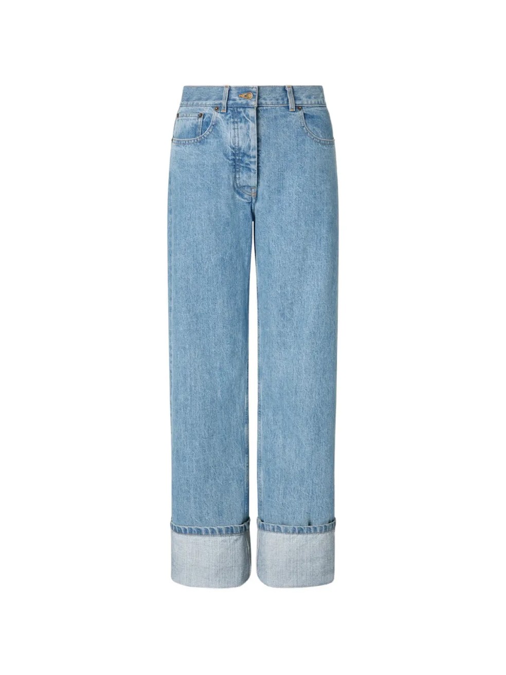 Calça jeans com barra dobrada, Thom Browne — Foto: Reprodução