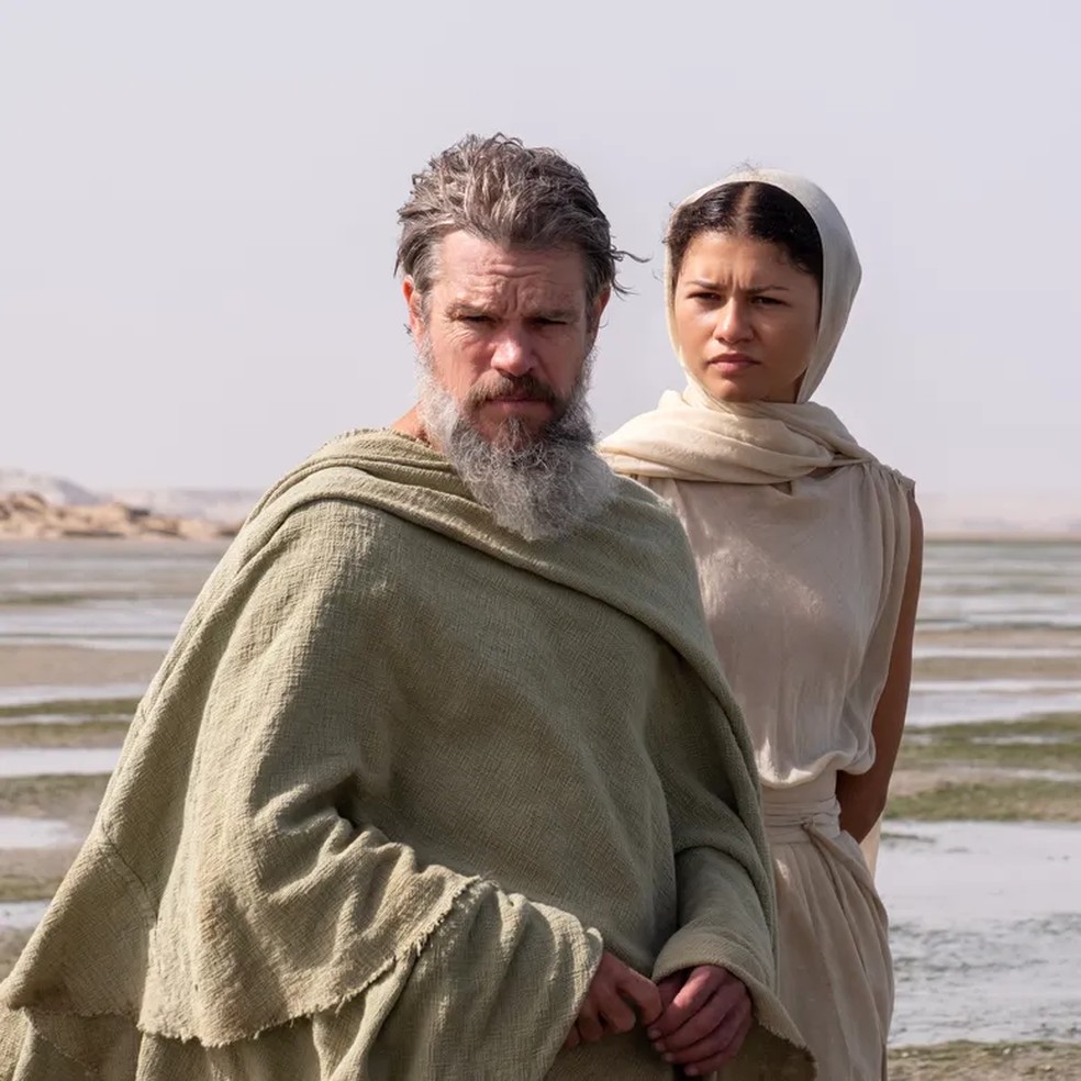 Matt Damon vive Odisseu e Zendaya interpreta Atena em "A Odisseia" — Foto: Divulgação