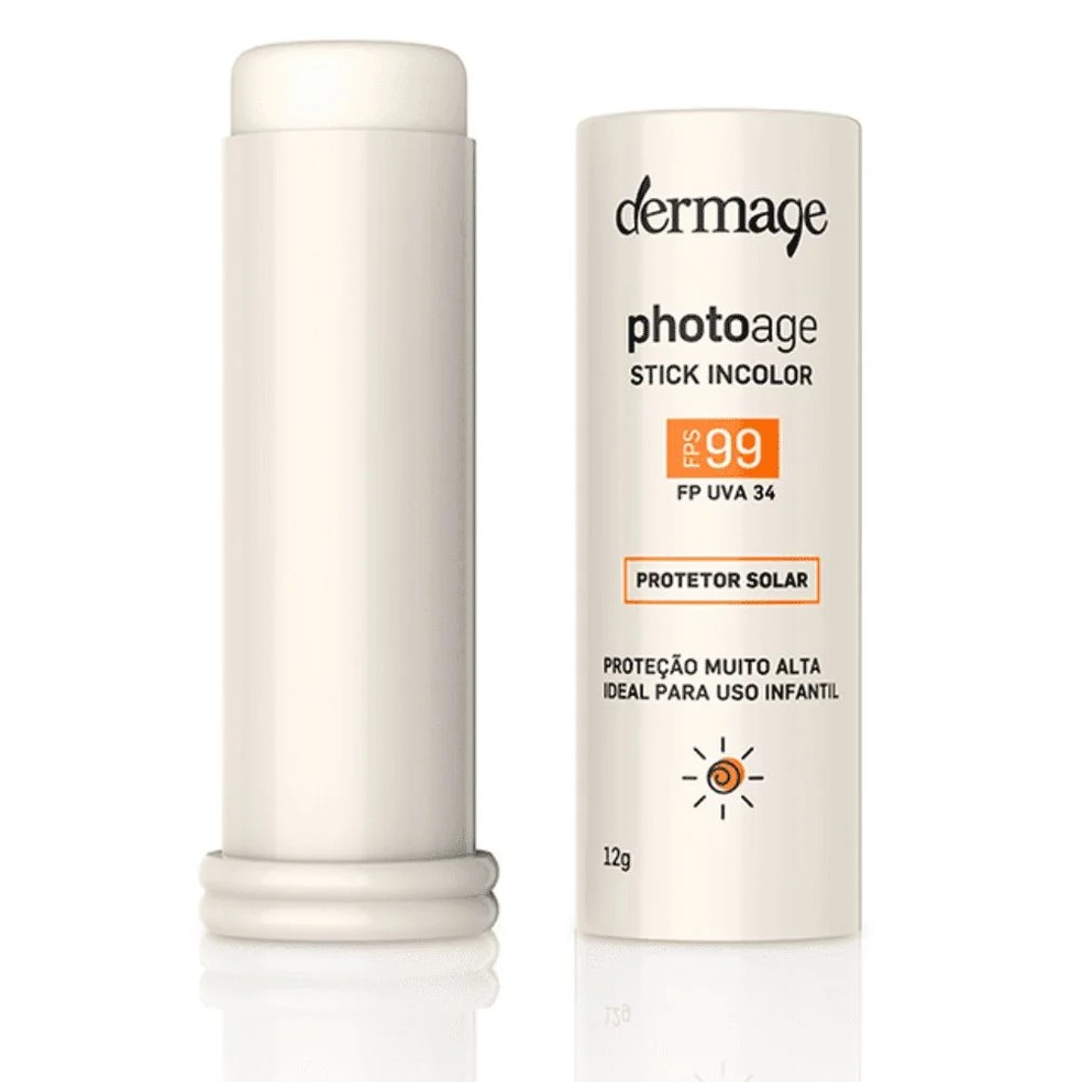Protetor Solar Photoage Stick Incolor FPS 99, Dermage — Foto: Divulgação