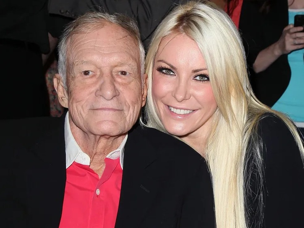 Hugh Hefner e Crystal Harris — Foto: GettyImages