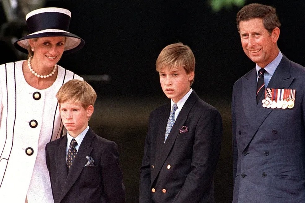 Diama, Harry, William e Charles — Foto: GettyImages