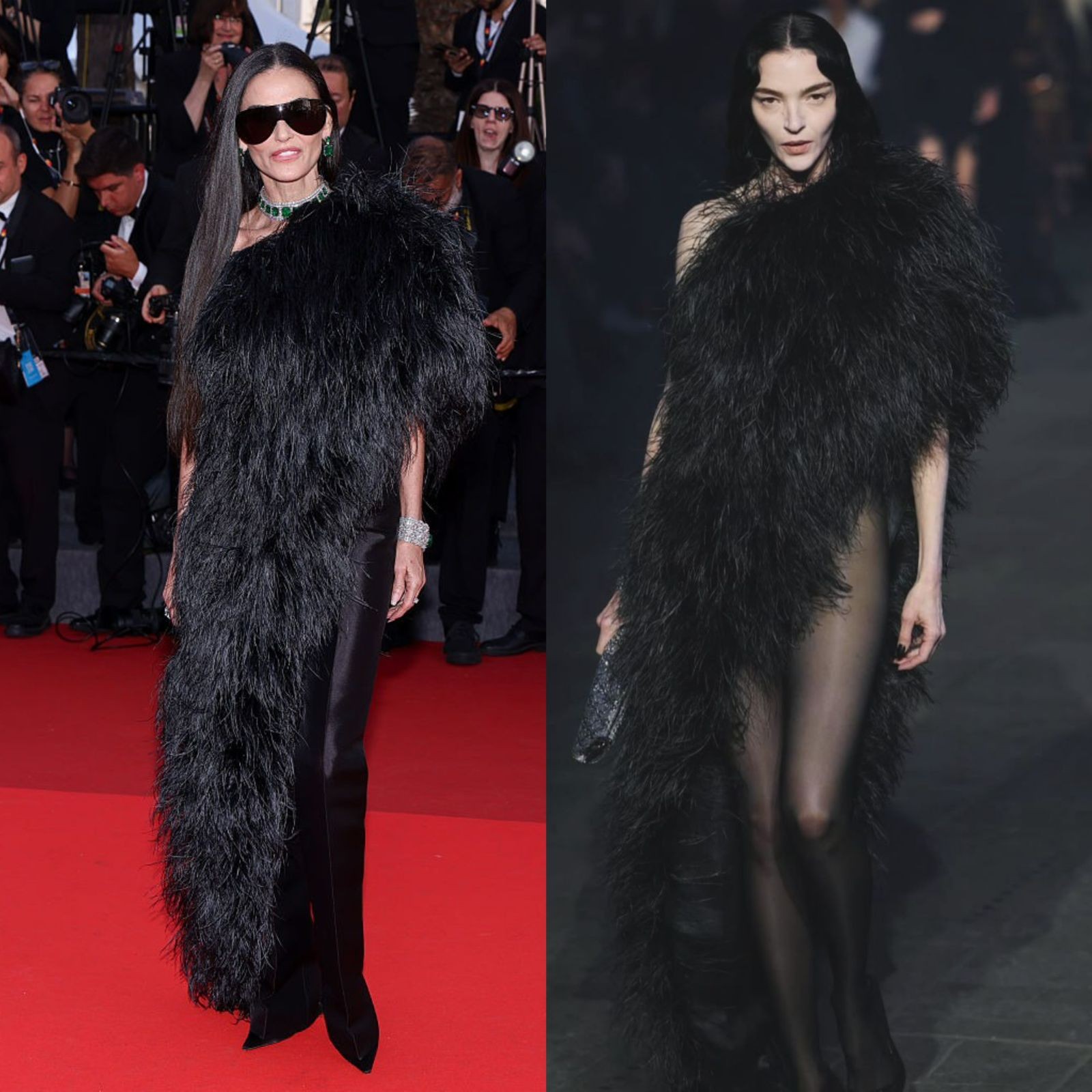 Demi Moore retorna a Cannes com look da Gucci inspirado em Mariacarla Boscono antes da estreia de Fjord