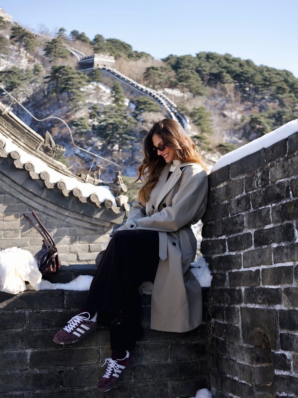 Mari Gonzalez exibe registros de passeio com Pippo Marques na Muralha da China — Foto: Reprodução/Instagram