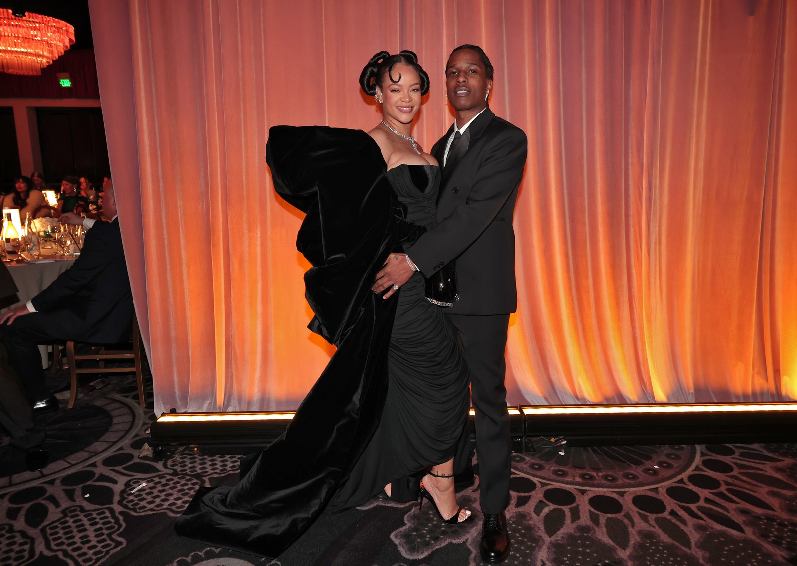 A$AP Rocky e Rihanna no Globo de Ouro 2023 — Foto: Getty Images