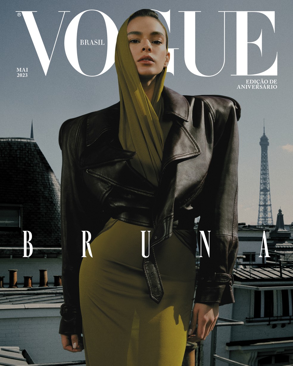 Bruna Marquezine na capa da Vogue Brasil 2023 — Foto: Vogue Brasil/ LUFRÉ