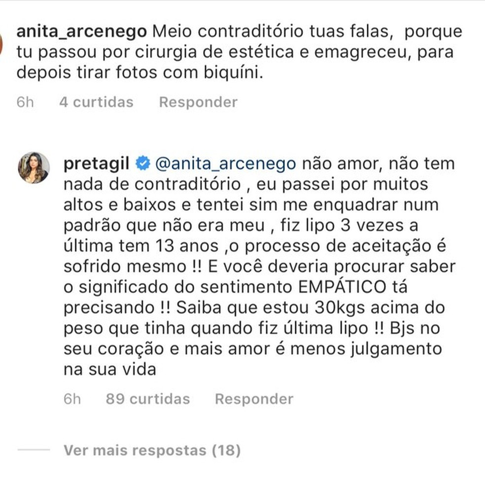 Preta Gil rebate comentários (Foto: Reprodução/Instagram) — Foto: Vogue